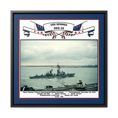 USS Semmes DDG-18 Navy Floating Frame Photo Front View