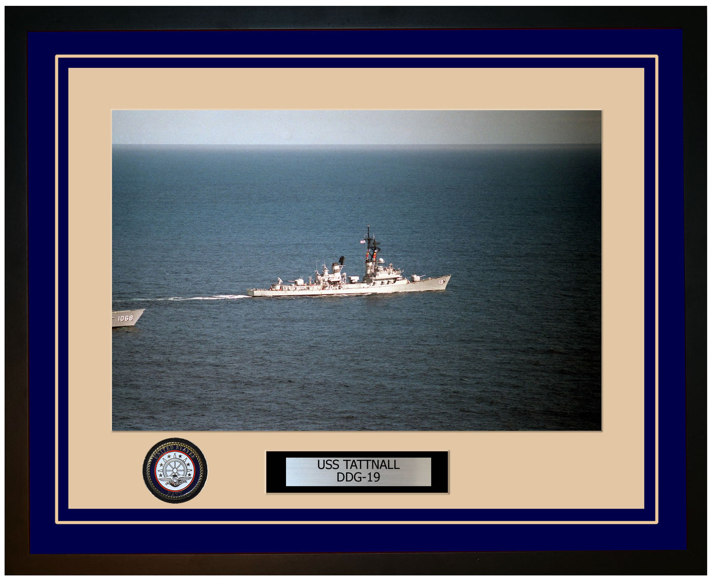 USS TATTNALL DDG-19 Framed Navy Ship Photo Blue