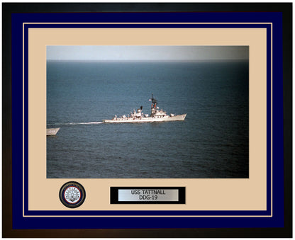 USS TATTNALL DDG-19 Framed Navy Ship Photo Blue