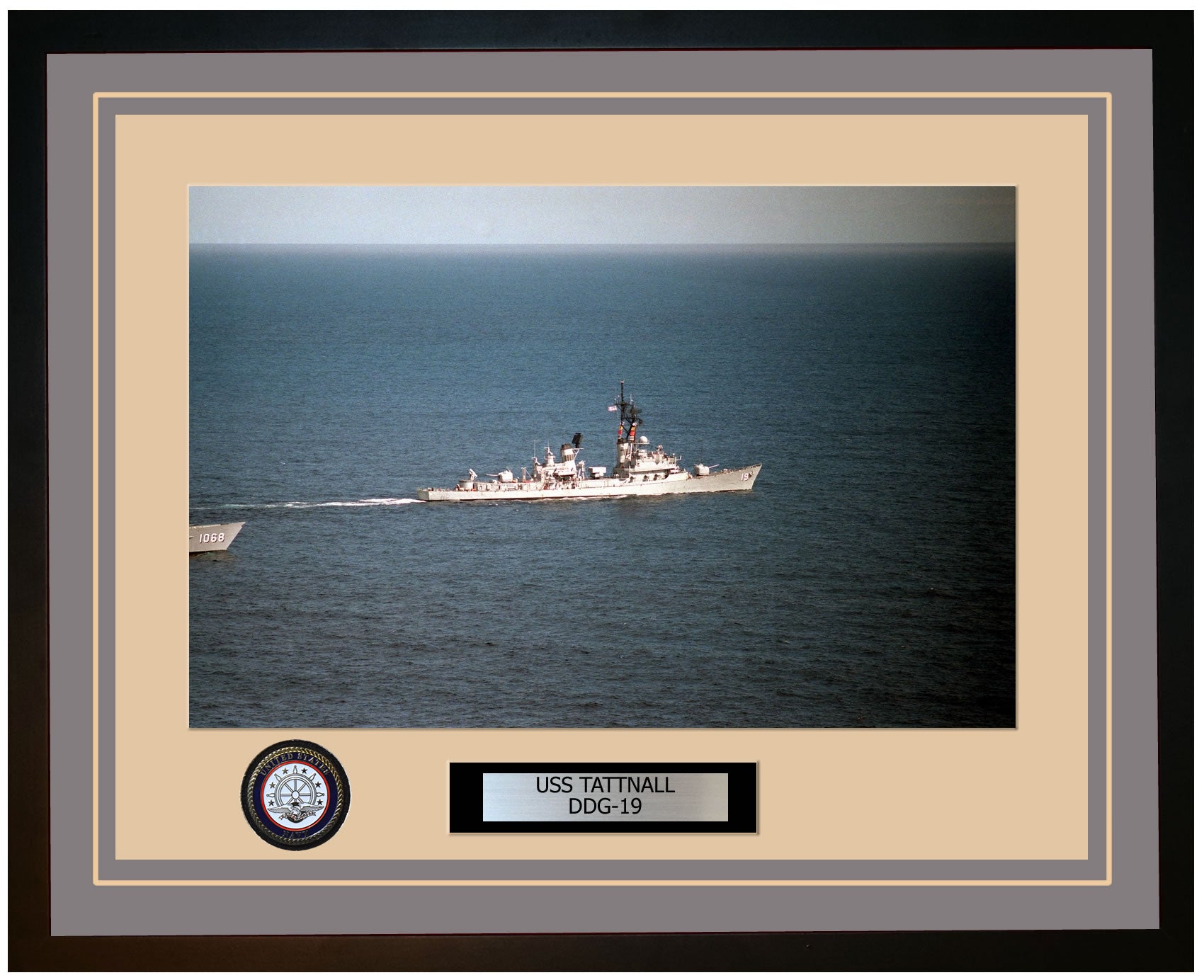 USS TATTNALL DDG-19 Framed Navy Ship Photo Grey