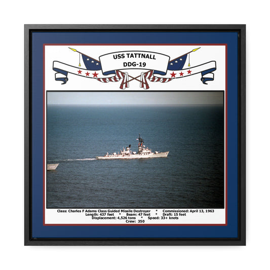 USS Tattnall DDG-19 Navy Floating Frame Photo Front View
