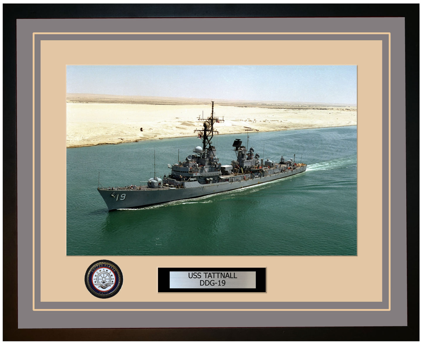 USS TATTNALL DDG-19 Framed Navy Ship Photo Grey