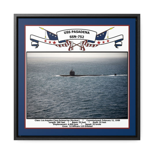 USS Pasadena SSN-752 Navy Floating Frame Photo Front View