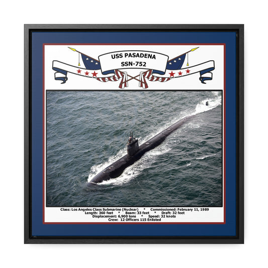 USS Pasadena SSN-752 Navy Floating Frame Photo Front View