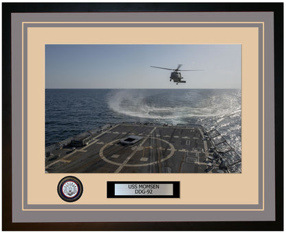 USS MOMSEN DDG-92 Framed Navy Ship Photo Grey
