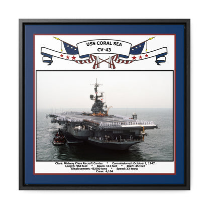 USS Coral Sea CV-43 Navy Floating Frame Photo Front View