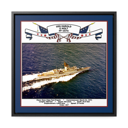 USS Harold E Holt FF-1074 Navy Floating Frame Photo Front View