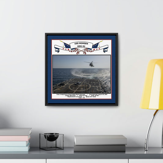 USS Momsen DDG-92 Navy Floating Frame Photo Desk View
