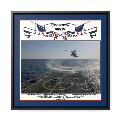 USS Momsen DDG-92 Navy Floating Frame Photo Front View