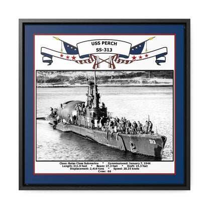 USS Perch SS-313 Navy Floating Frame Photo Front View