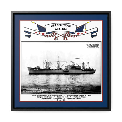 USS Seminole AKA-104 Navy Floating Frame Photo Front View