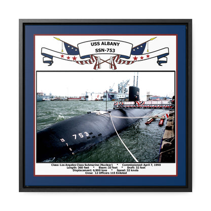 USS Albany SSN-753 Navy Floating Frame Photo Front View