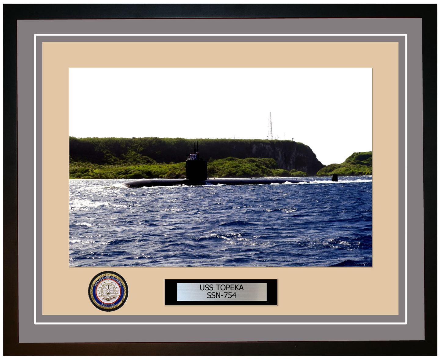 USS Topeka SSN-754 Framed Navy Ship Photo Grey