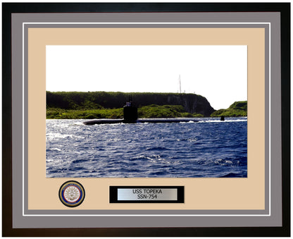 USS Topeka SSN-754 Framed Navy Ship Photo Grey