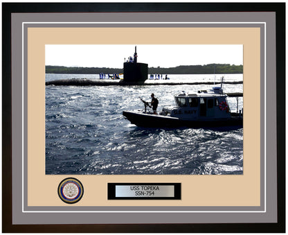 USS Topeka SSN-754 Framed Navy Ship Photo Grey