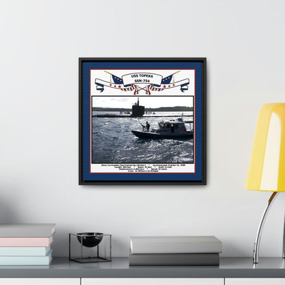 USS Topeka SSN-754 Navy Floating Frame Photo Desk View