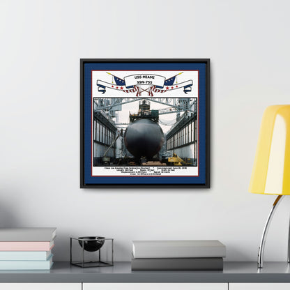 USS Miami SSN-755 Navy Floating Frame Photo Desk View