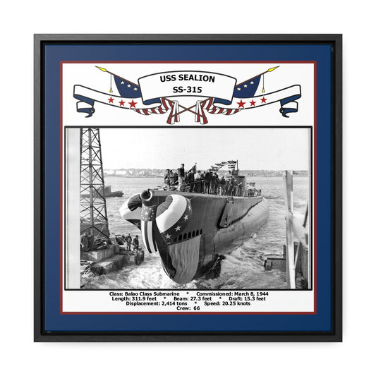 USS Sealion SS-315 Navy Floating Frame Photo Front View