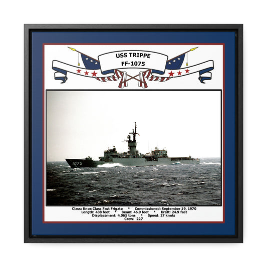 USS Trippe FF-1075 Navy Floating Frame Photo Front View