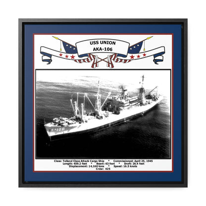 USS Union AKA-106 Navy Floating Frame Photo Front View