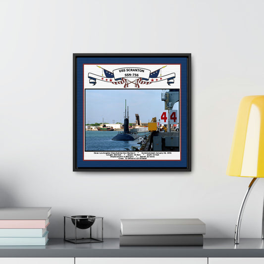 USS Scranton SSN-756 Navy Floating Frame Photo Desk View