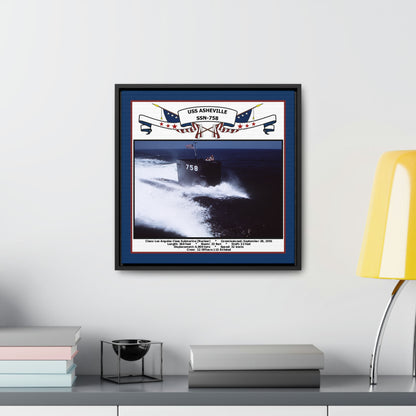 USS Asheville SSN-758 Navy Floating Frame Photo Desk View