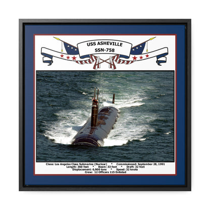 USS Asheville SSN-758 Navy Floating Frame Photo Front View