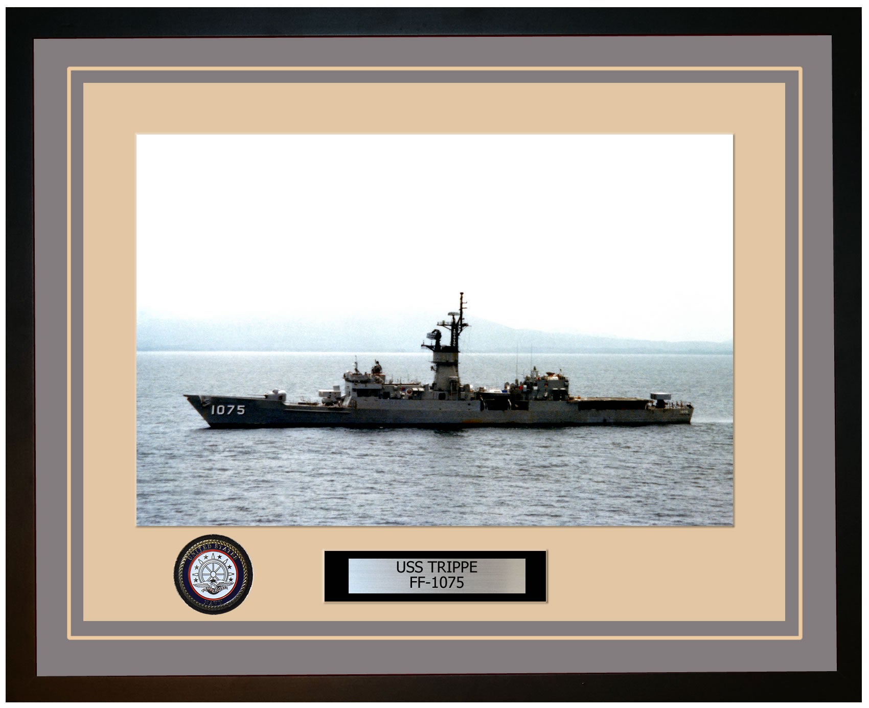 USS TRIPPE FF-1075 Framed Navy Ship Photo Grey