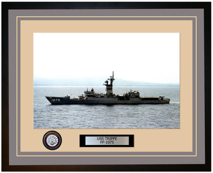 USS TRIPPE FF-1075 Framed Navy Ship Photo Grey