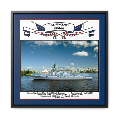 USS Pinckney DDG-91 Navy Floating Frame Photo Front View