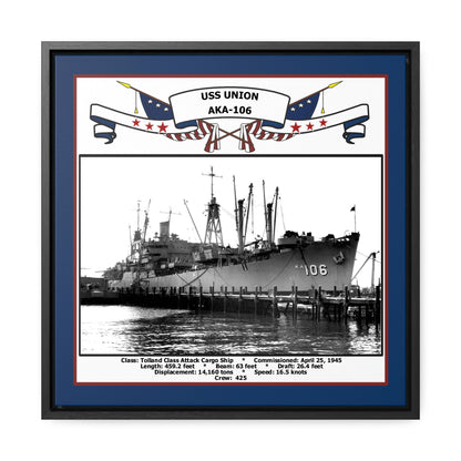 USS Union AKA-106 Navy Floating Frame Photo Front View