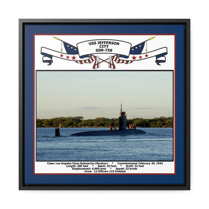 USS Jefferson City SSN-759 Navy Floating Frame Photo Front View