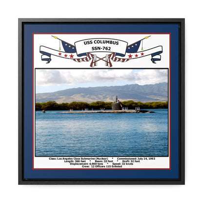USS Columbus SSN-762 Navy Floating Frame Photo Front View
