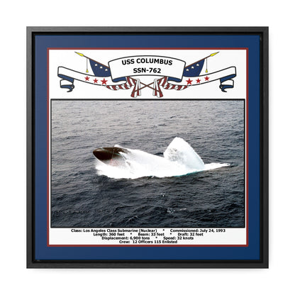USS Columbus SSN-762 Navy Floating Frame Photo Front View