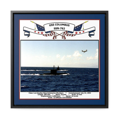 USS Columbus SSN-762 Navy Floating Frame Photo Front View