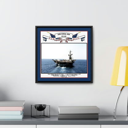 USS Coral Sea CV-43 Navy Floating Frame Photo Desk View