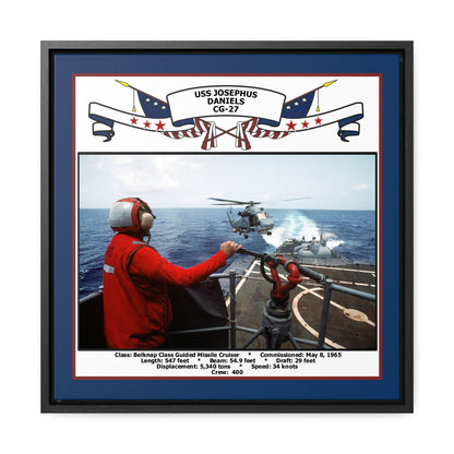 USS Josephus Daniels CG-27 Navy Floating Frame Photo Front View