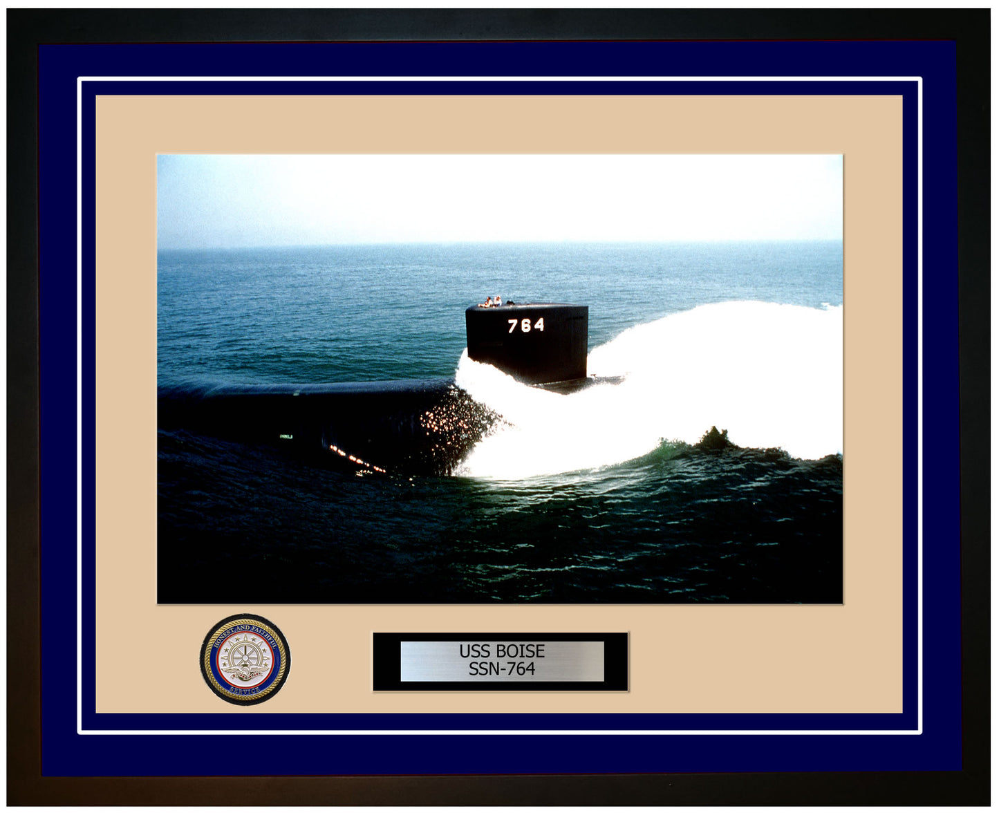 USS Boise SSN-764 Framed Navy Ship Photo Blue