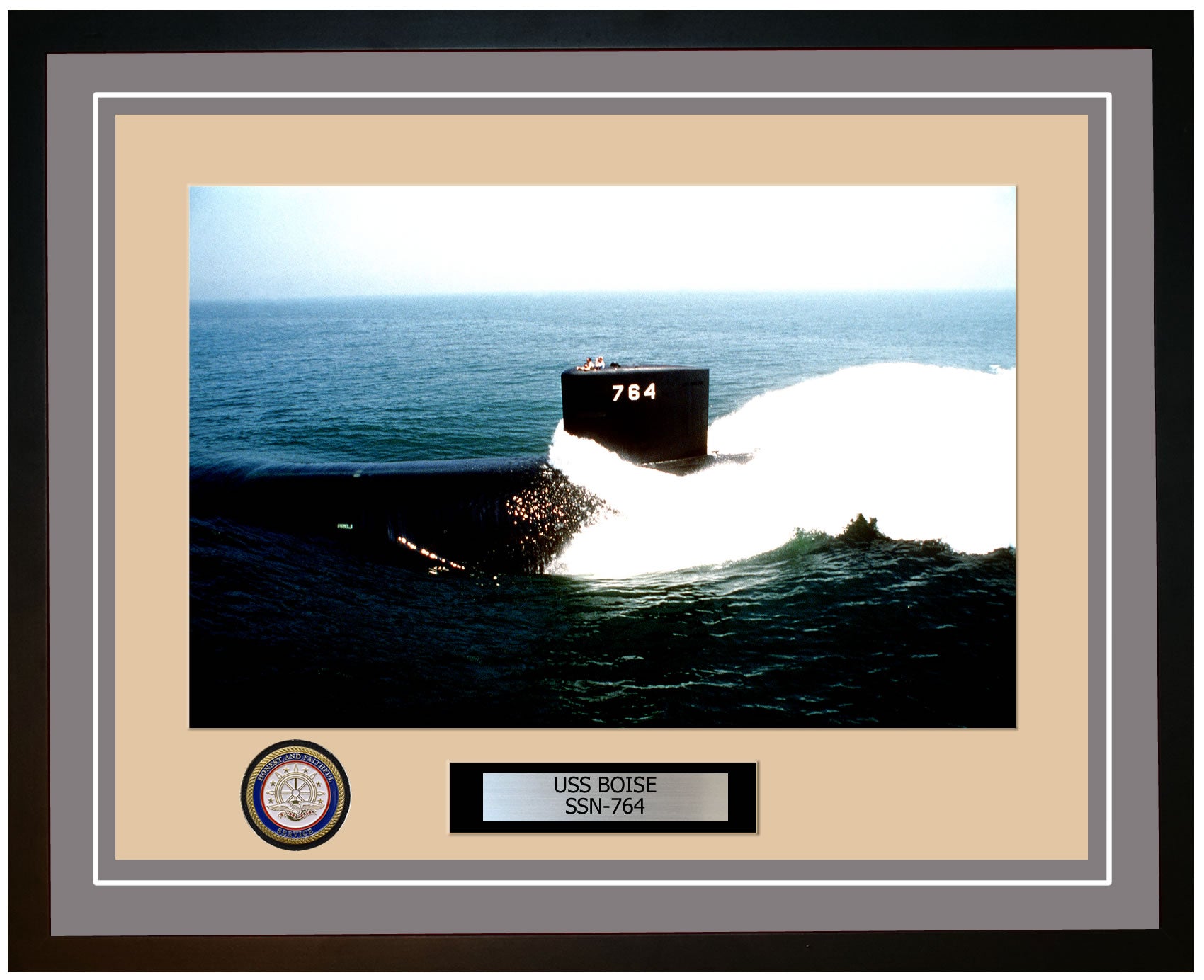 USS Boise SSN-764 Framed Navy Ship Photo Grey