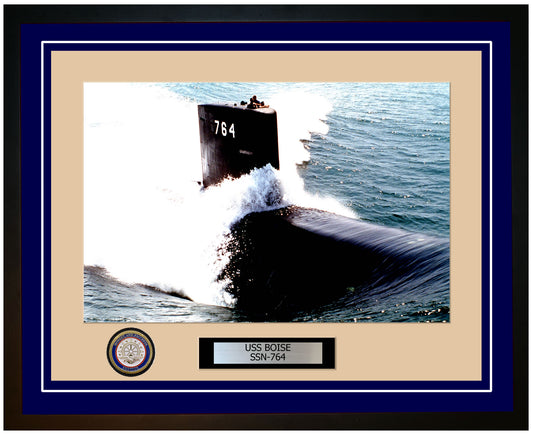 USS Boise SSN-764 Framed Navy Ship Photo Blue