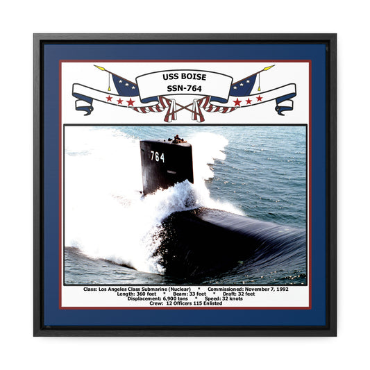 USS Boise SSN-764 Navy Floating Frame Photo Front View