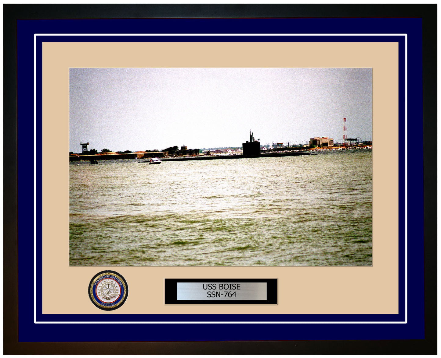 USS Boise SSN-764 Framed Navy Ship Photo Blue