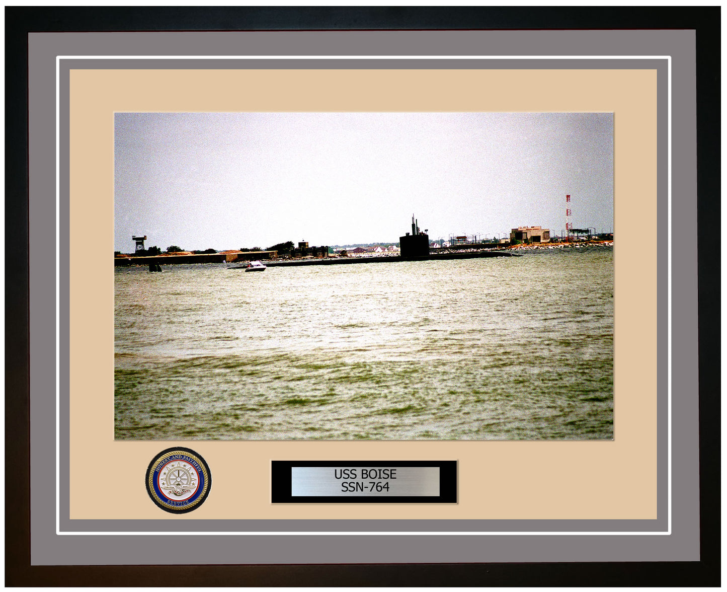 USS Boise SSN-764 Framed Navy Ship Photo Grey