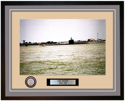 USS Boise SSN-764 Framed Navy Ship Photo Grey