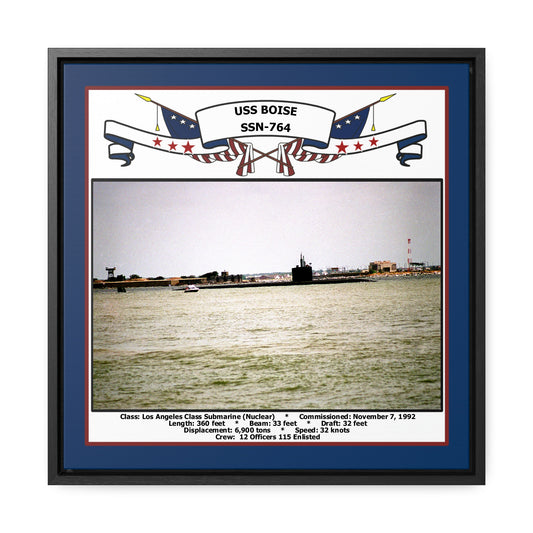 USS Boise SSN-764 Navy Floating Frame Photo Front View