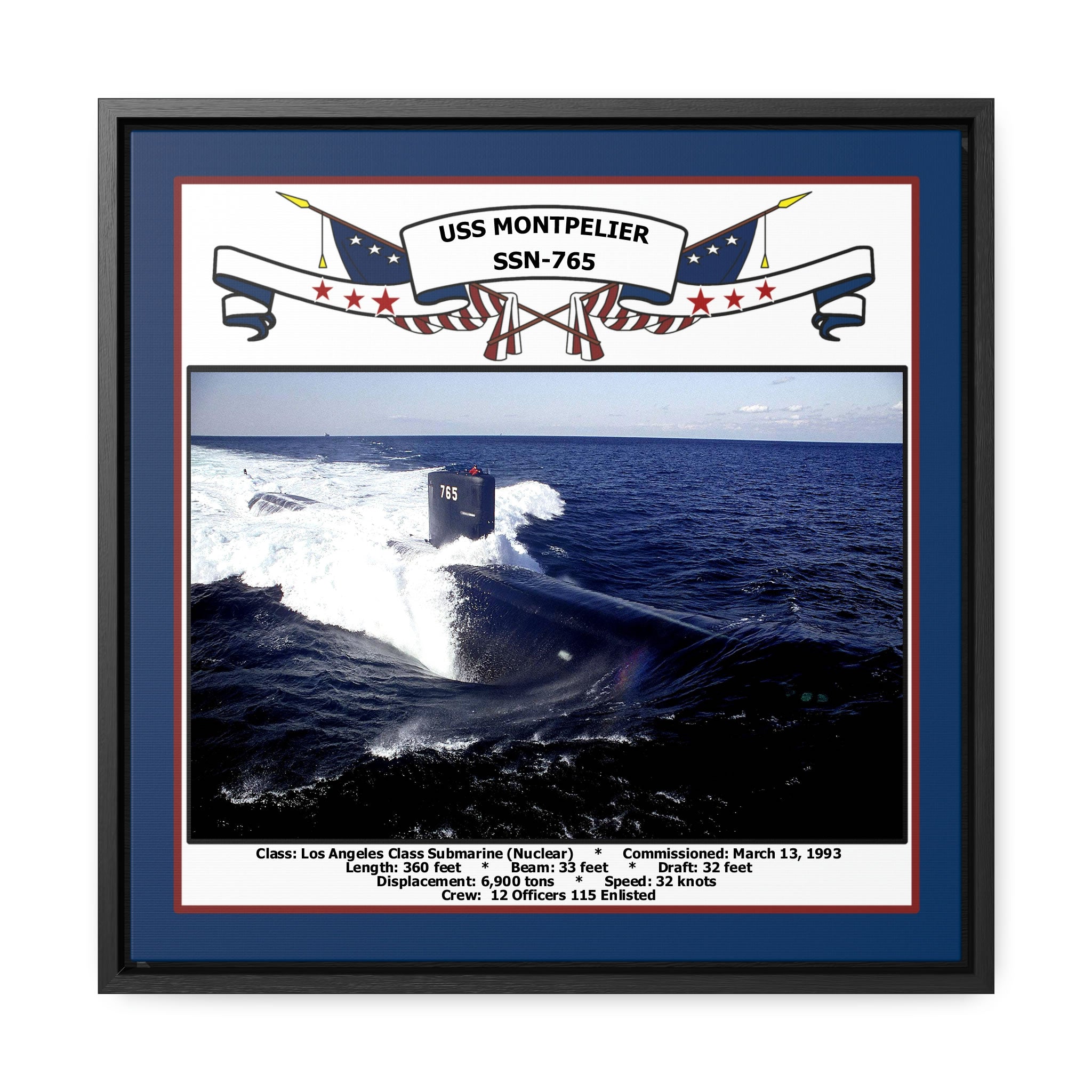 USS Montpelier SSN765 Navy Floating Frame Photo Navy Emporium