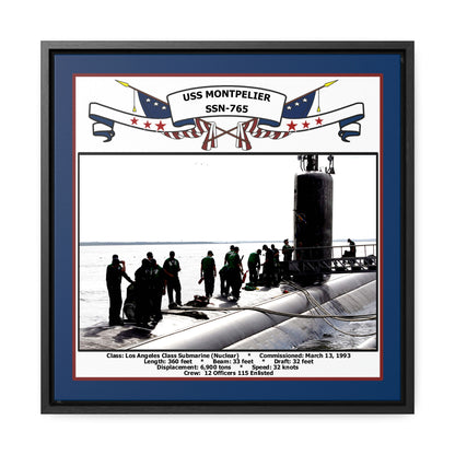 USS Montpelier SSN-765 Navy Floating Frame Photo Front View