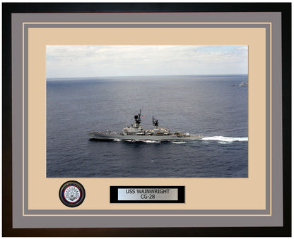 USS WAINWRIGHT CG-28 Framed Navy Ship Photo Grey