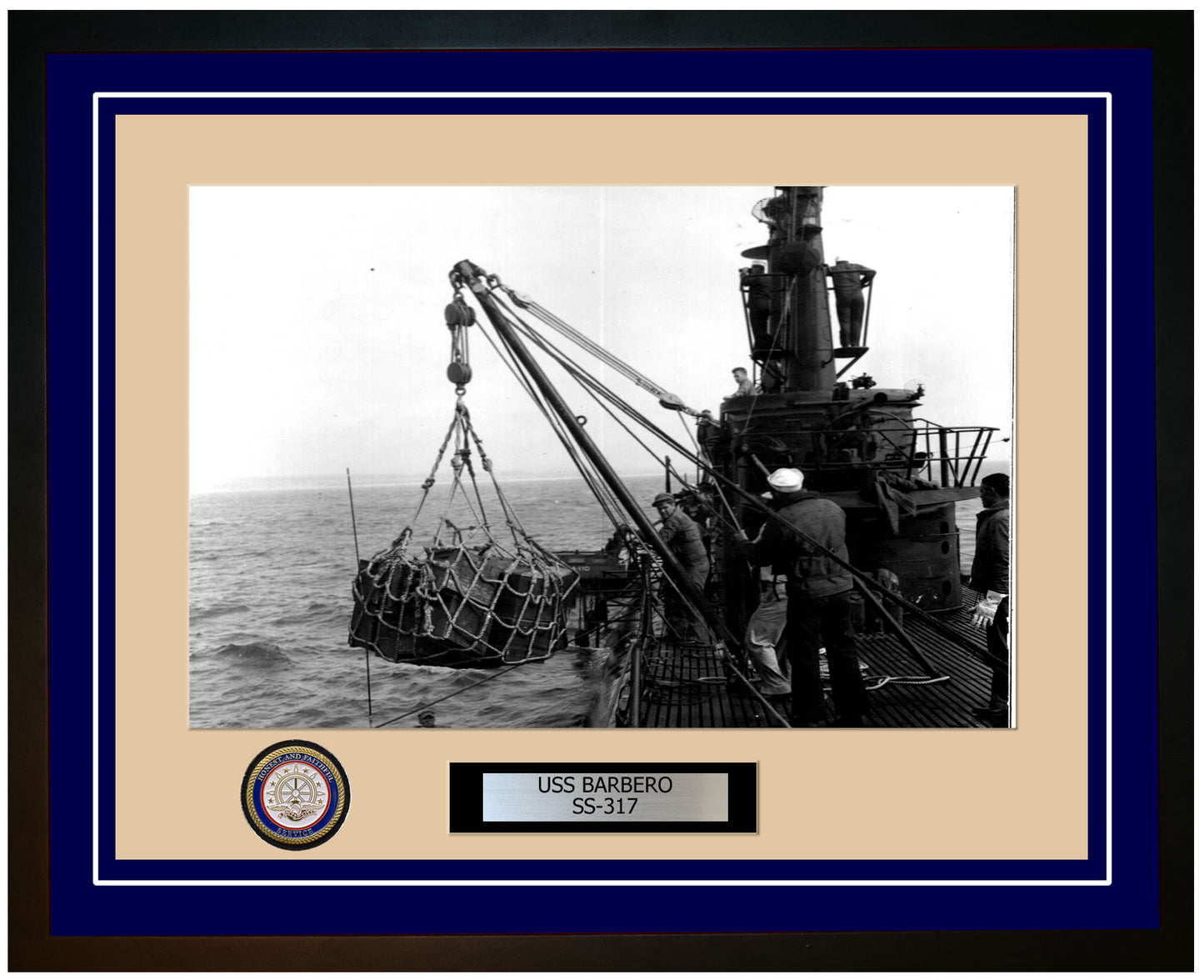 USS Barbero SS-317 Framed Navy Ship Photo Blue