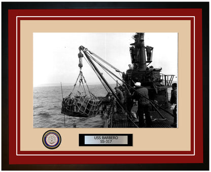 USS Barbero SS-317 Framed Navy Ship Photo Burgundy